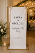 'Happily Ever After' Luxury Fabric Wedding Sign | Personalised Fabric Signage