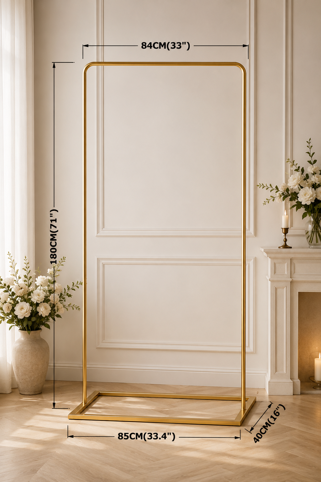 Wedding Arch Frame | Fabric & Foamex Signage Display | Gold or Black