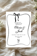 Personalised Bow & Scallop Frame Wedding Invitation | A5 | 300gsm, Linen or Hammered
