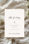 Personalised Script Heart Wedding Invitation | A5 | 300gsm, Linen or Hammered