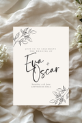 Personalised Line Art Botanical Wedding Invitation | A5 | 300gsm, Linen or Hammered