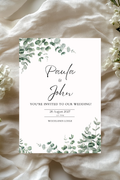 Personalised Eucalyptus Wedding Invitation | A5 | 300gsm, Linen or Hammered
