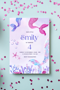 Mermaid Party Invitations | Personalised Printed Cards | Any Age or Occasion