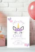 Unicorn Birthday Party Invitations | Personalised Printed Cards | Unicorn Collection