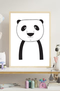 Panda Nursery Print – Minimalist Line Drawing