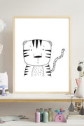 Tiger Nursery Print – Minimalist Line Drawing