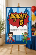 Personalised Superhero Birthday Welcome Sign | Foamex Board | A3, A2 & A1