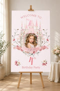 Personalised Princess Castle Photo Birthday Welcome Sign | Foamex Board | A3, A2 & A1