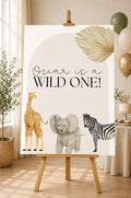 Personalised Wild One Safari Birthday Welcome Sign | Foamex Board | A3, A2 & A1