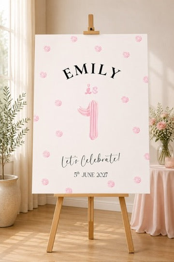 Personalised Let's Celebrate Floral Birthday Welcome Sign | Foamex Board | A3, A2 & A1