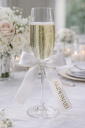 Luxury Satin Personalised Foiled Ribbon for Champagne Glasses & More