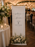 'Welcome to Our Forever' Luxury Fabric Wedding Sign | Personalised Fabric Signage