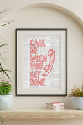 Call Me When You Get Home – Newspaper Print Art