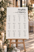 Minimalist Script Wedding Seating Plan Sign | Personalised Foamex Board