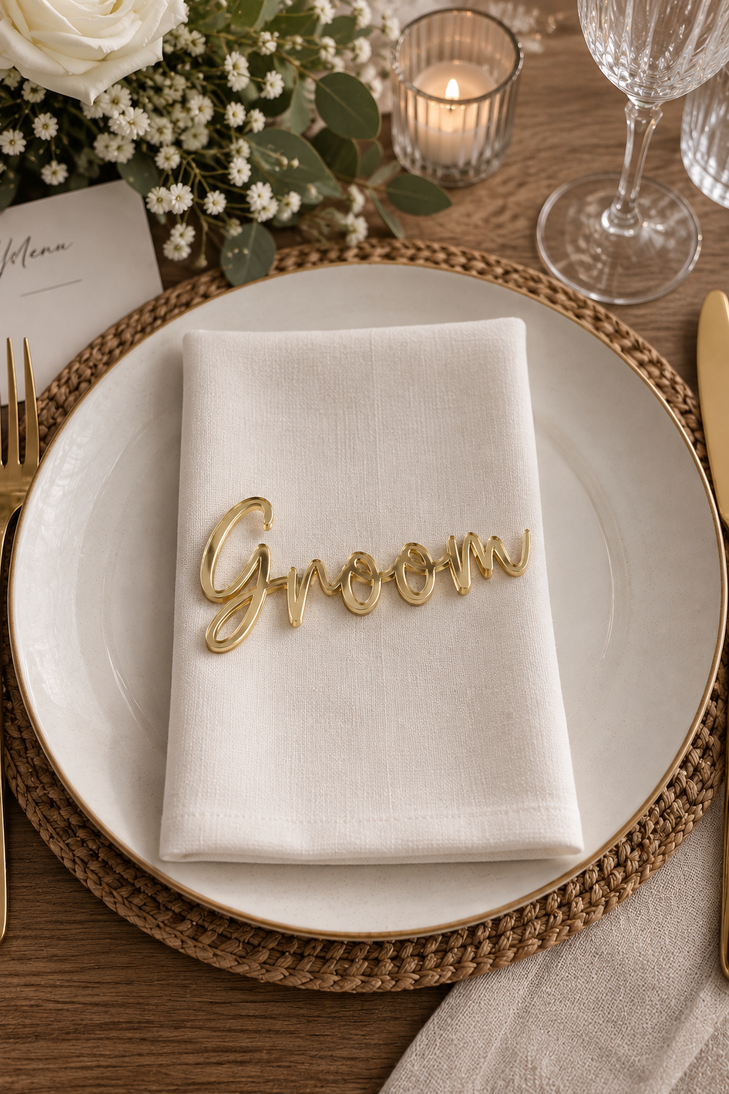 Personalised acrylic wedding place name design