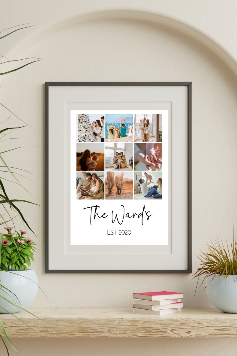 Personalised Photo Grid Print – Name & Est. Year
