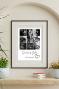 Personalised Photo Grid Print – Name & Est. Year - Black & White
