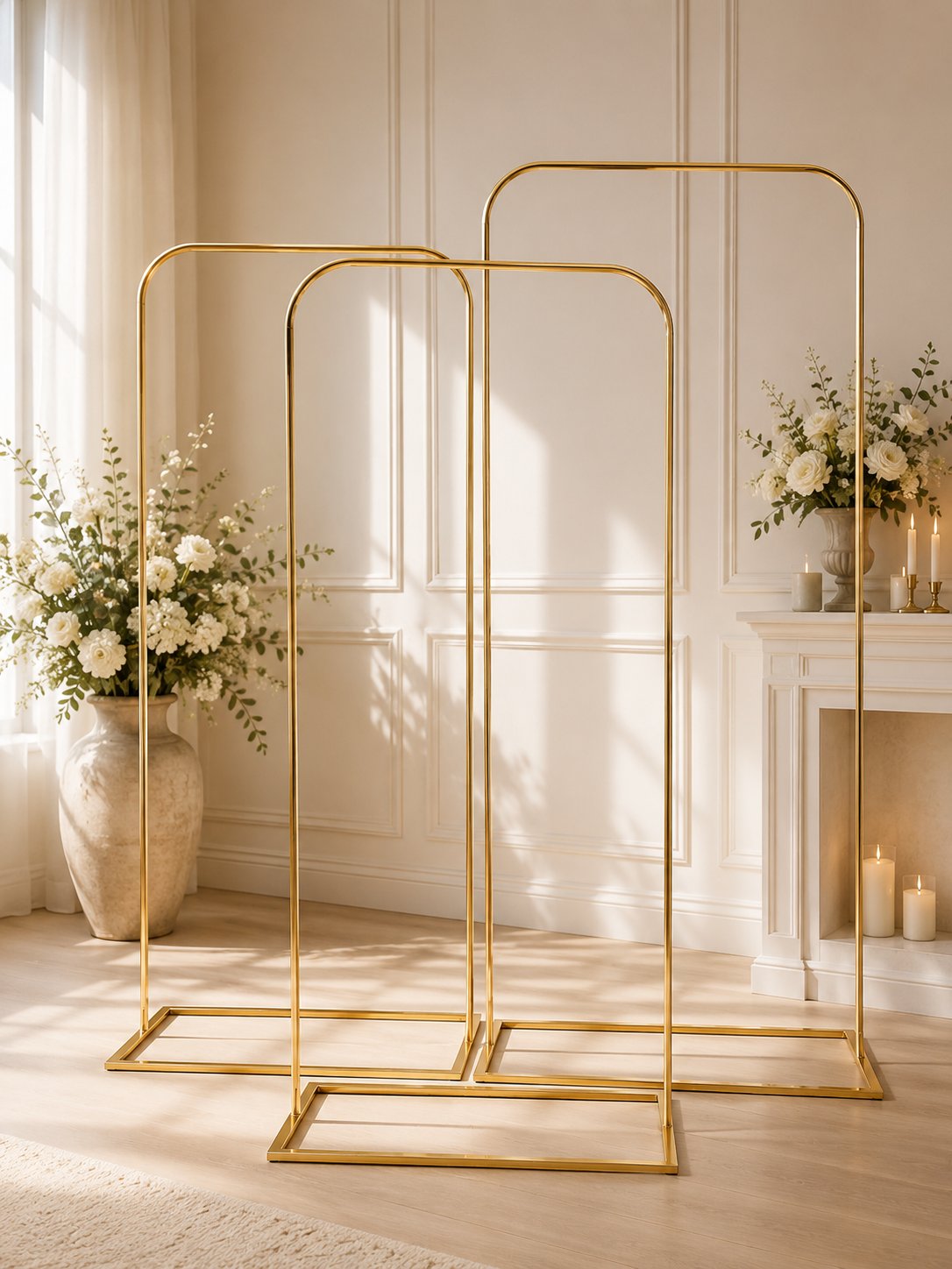 Wedding Arch Frame | Fabric & Foamex Signage Display | Gold or Black