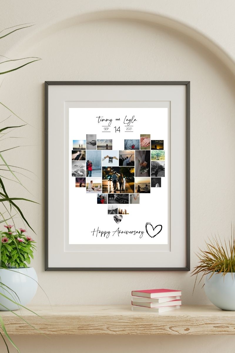 Personalised Heart Photo Collage Print