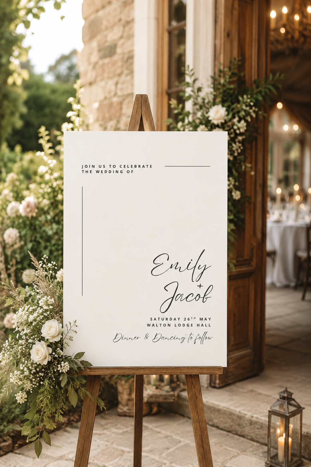 Personalised Minimal Editorial Wedding Welcome Sign | Foamex Board | A3, A2 & A1