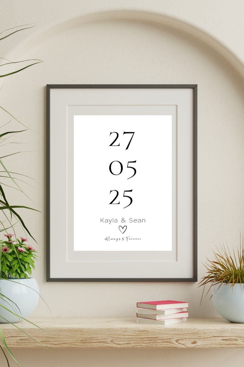 Personalised Date & Name Print - Always & Forever