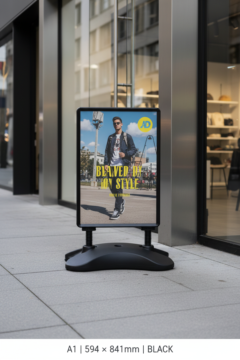 A1 Heavy Duty Pavement Sign — Black
