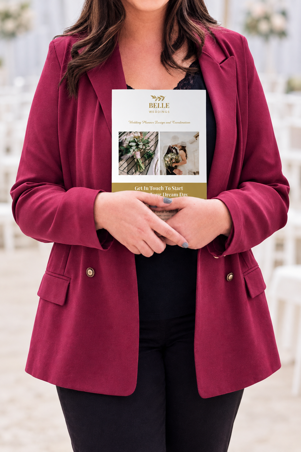 Belle Weddings flyer, portrait version
