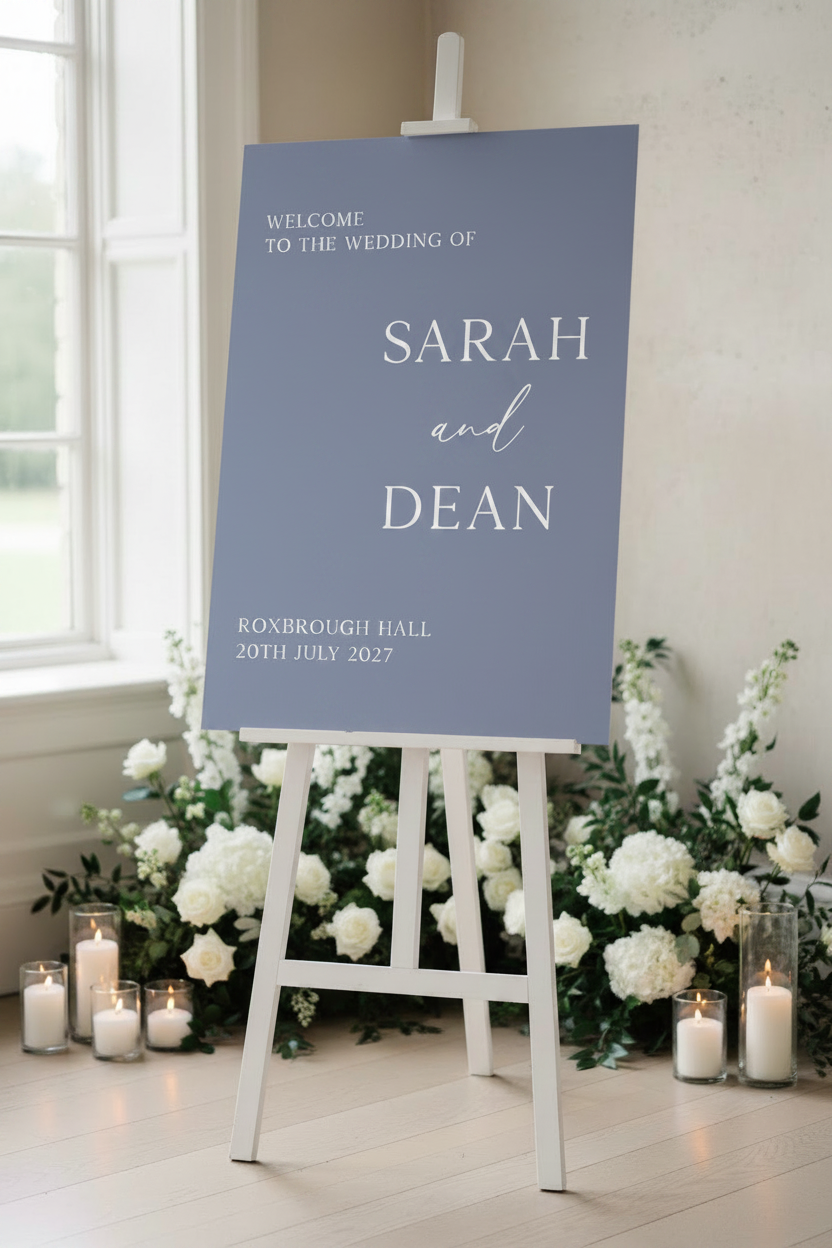 Board — Dusty Blue White Text
