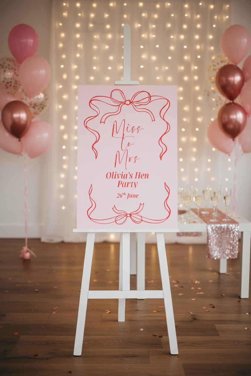 Bow Hen Party Sign
