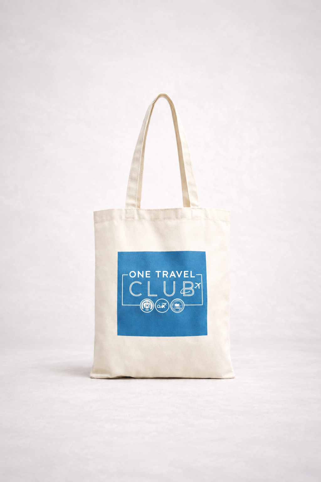 Branded tote bag in a 2:3 portrait composition
