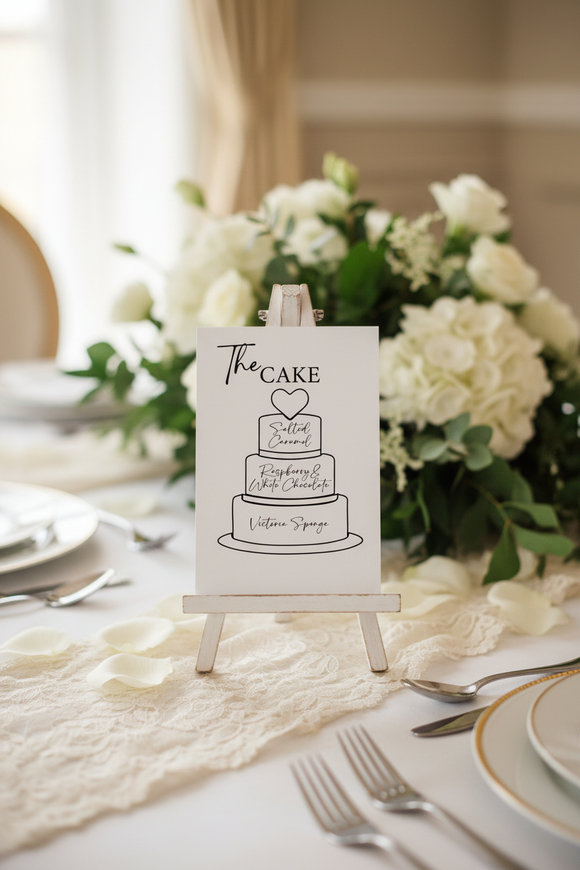 Cake Sign on Easel