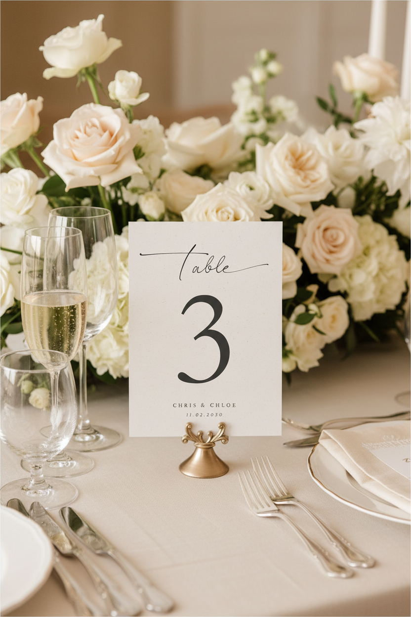 Calligraphy Script Table Number Lifestyle Mockup