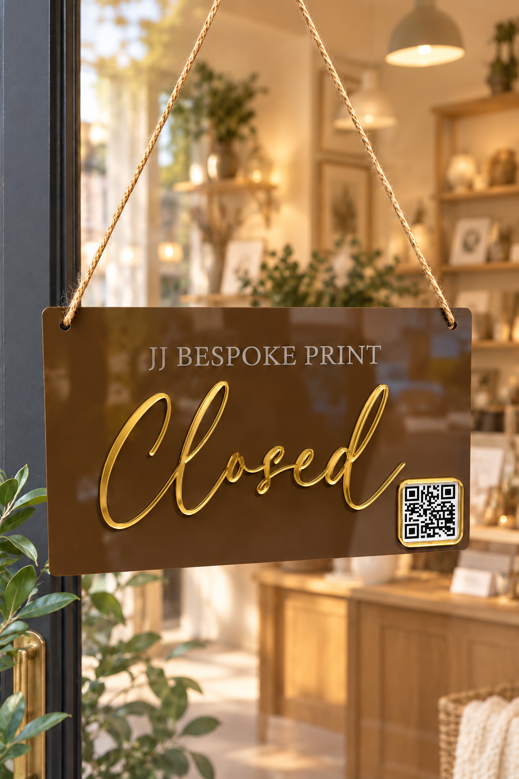 Personalised Acrylic Open & Closed Sign with QR Code