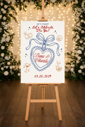 Dani & Charlie Colourful Engagement Sign - Easel Lifestyle Mockup