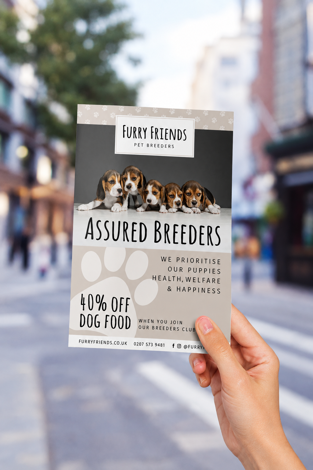 Furry Friends flyer, portrait version