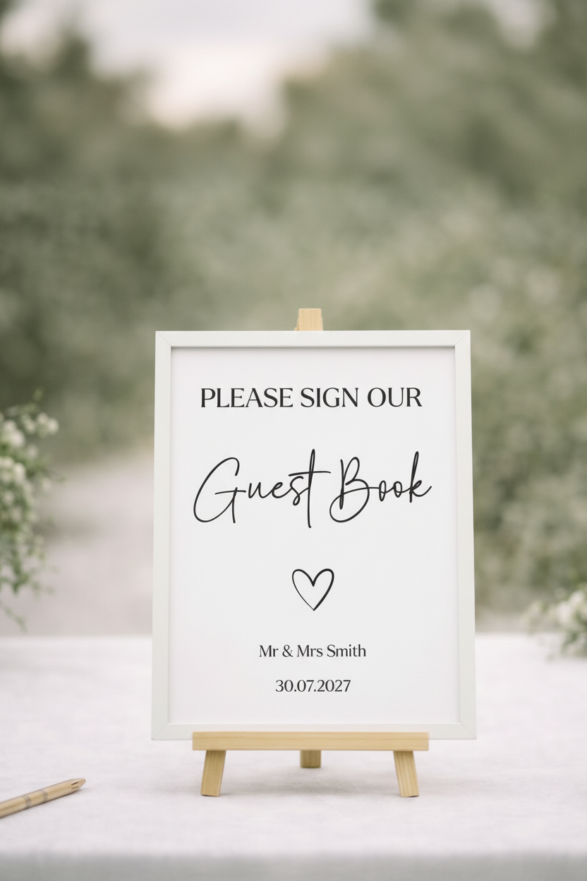 Guest Book Sign Style 1 Framed