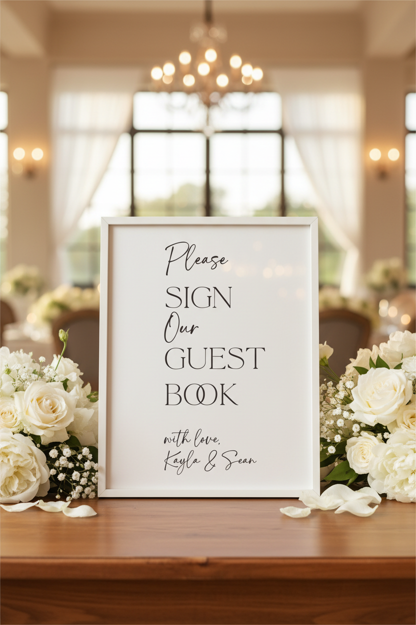 Guest Book Sign Style 2 Framed