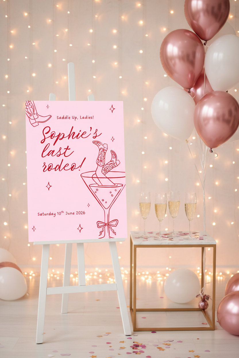 Illustrated Hen Party Sign