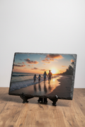 Personalised rectangle slate photo print 15x20cm on stand legs