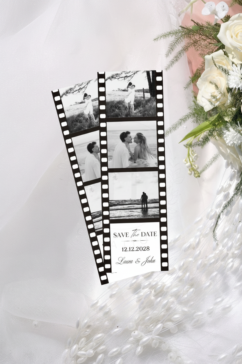Polaroid Style Save the Date Card | Personalised Photo Wedding Stationery