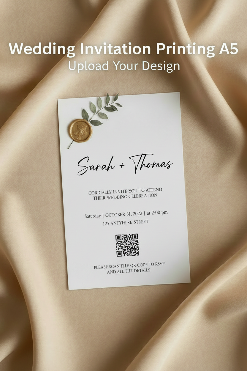 A5 Wedding Invitation Printing | Upload Your Design | Premium Cardstock