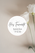 Personalised 'His Favourite' Wedding Stickers | Custom Favour Labels