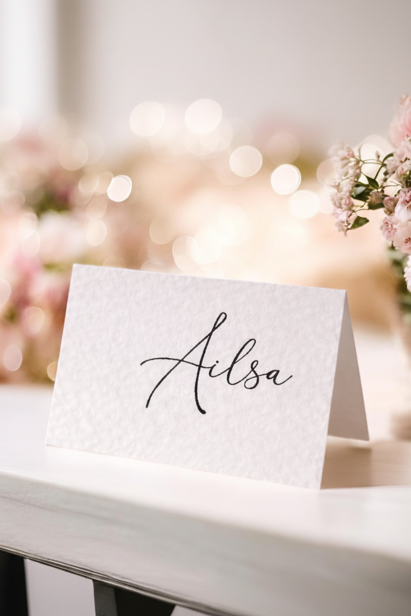 Luxury Personalised Wedding Place Cards | Custom Printed Table Name Cards