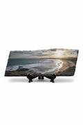 Personalised panoramic slate photo print 15x29cm on stand legs