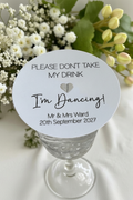 'Please Don't Take My Drink, I'm Dancing' Personalised Wedding Coaster