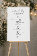 Order of the Day Wedding Sign with Icons | Personalised Foamex Board
