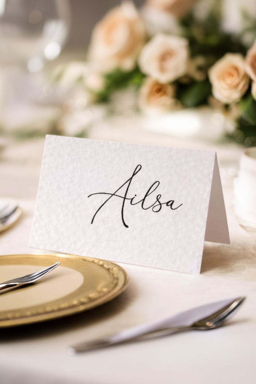 Luxury Personalised Wedding Place Cards | Custom Printed Table Name Cards
