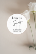 'Love is Sweet' | Mr & Mrs Personalised Wedding Stickers | Sweet Bag Labels