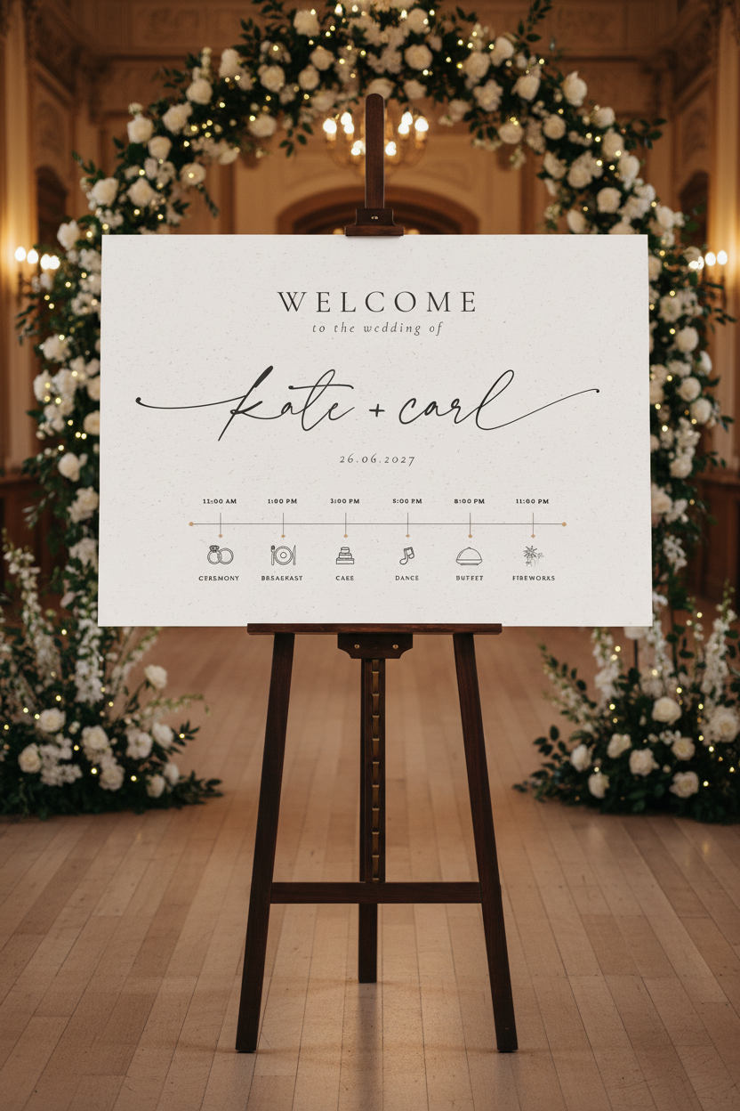 Kate & Carl Timeline Sign - Portrait Mockup