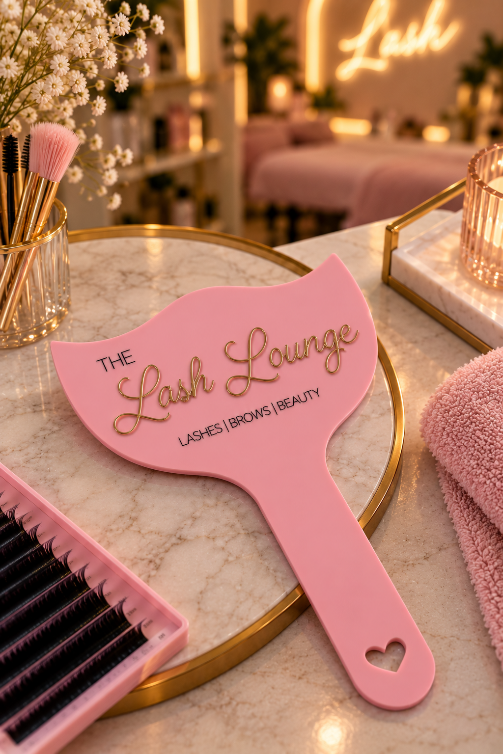 Personalised Beauty Business Photo Prop | Lash, Brow & Salon Branding Paddle